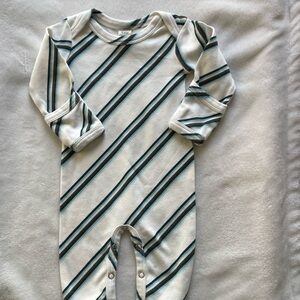 Kate Quinn Organic Cotton Striped Footie Pajamas Unisex Design